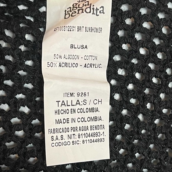 Agua Bendita Free People Colaboration Brit Sunshower Crop Top Tank Black Size S - Picture 9 of 12